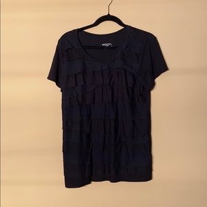 Merona black ruffled shirt
